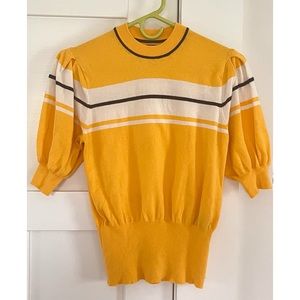 Who What Wear yellow short puffy sleeve top. Size M.